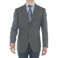 thumbnail image 1 of LN LUCIANO NATAZZI Mens Two Button 160'S Wool Blazer Ticket Pocket Suit Jacket Charcoal Gray, 1 of 5