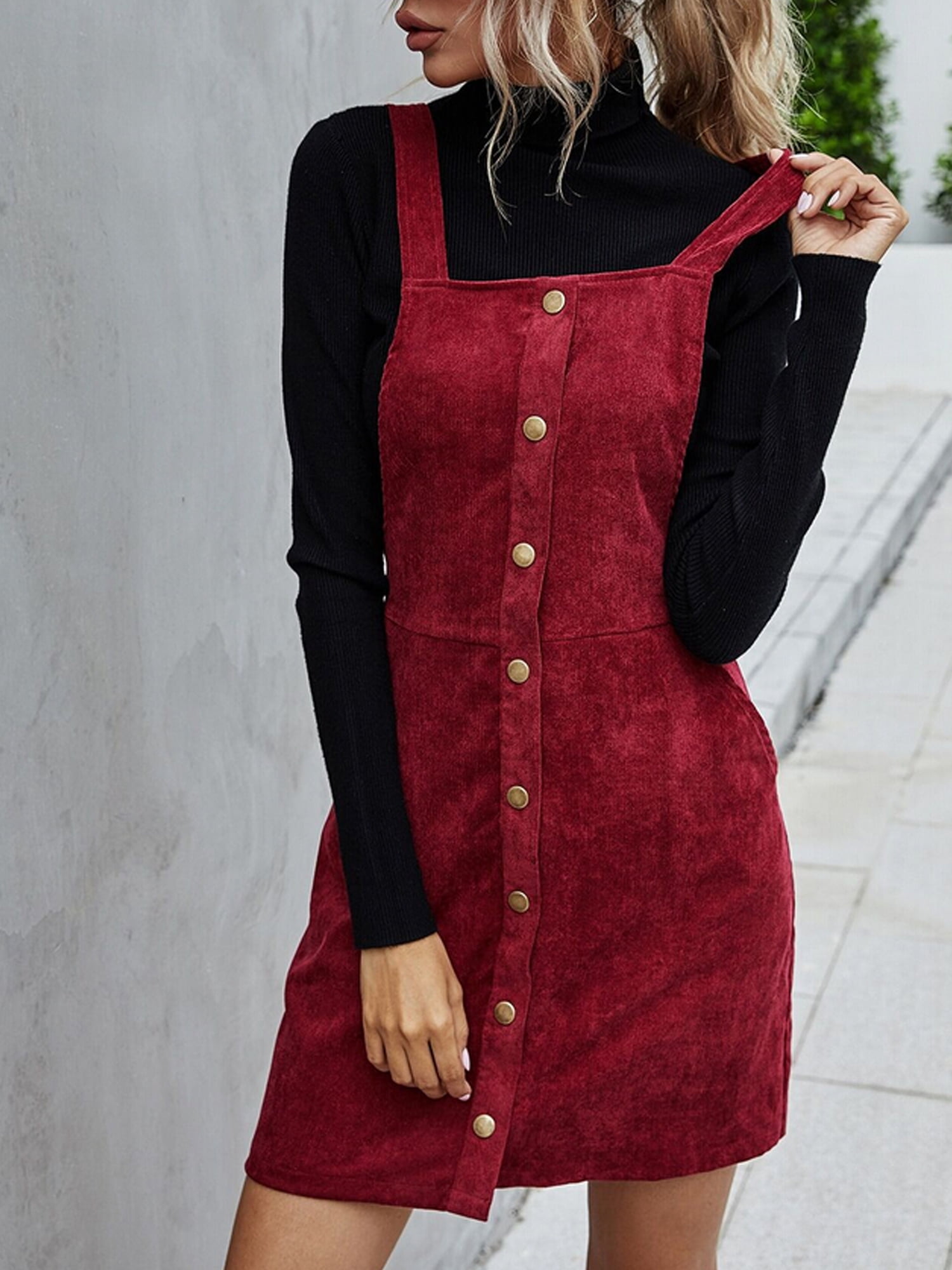 red button up pinafore dress red button up pinafore dress
