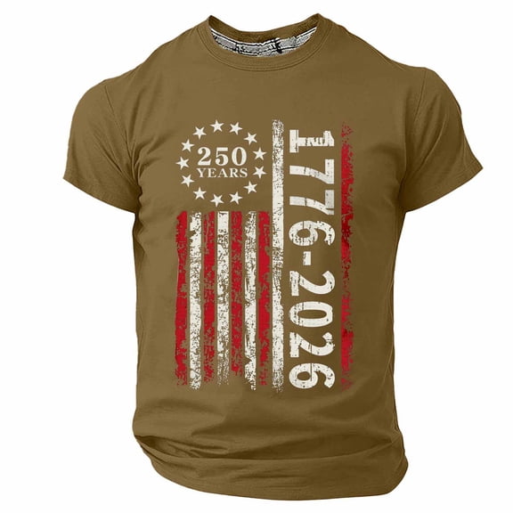 JAJAHO 250 Years Anniversary USA Shirts For Kids Boys Independence Day Graphic Tee Short Sleeve Crew Neck 1776-2026 Tops For 2-13Y