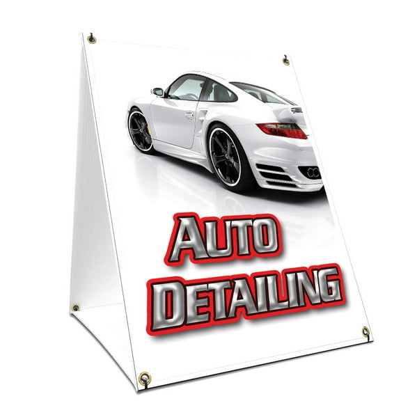 SignMission SBC-1824-Auto Detailing 18 x 24 in. A-Frame Sidewalk Auto Detailing Sign with Graphics On Each Side