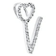 thumbnail image 2 of 10K White Gold Diamond Script Initial V Pendant Heart Bail Charm 0.10 Ct., 2 of 6