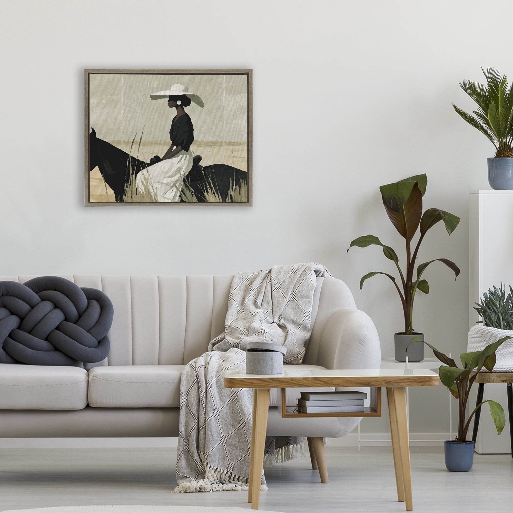 Stupell Industries Equestrian Elegance Silhouette Brown Framed Floater Canvas Wall Art, design by Svetlana Aleynikova
