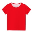 thumbnail image 5 of yillto Girls Shirts Short Sleeve Plain Tee Kids Crewneck Tshirts Summer Tops Basic Tees 3-14 Years, 5 of 5