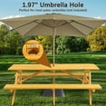 thumbnail image 4 of Tcbosik Wooden Picnic Table with 2 Built-in Benches, Rectangle Dining Table Set with 2 Seats, Heavy-Duty Beer Table Set for Garden, Patio, Lawn, Backyard, Natural, 4 of 8