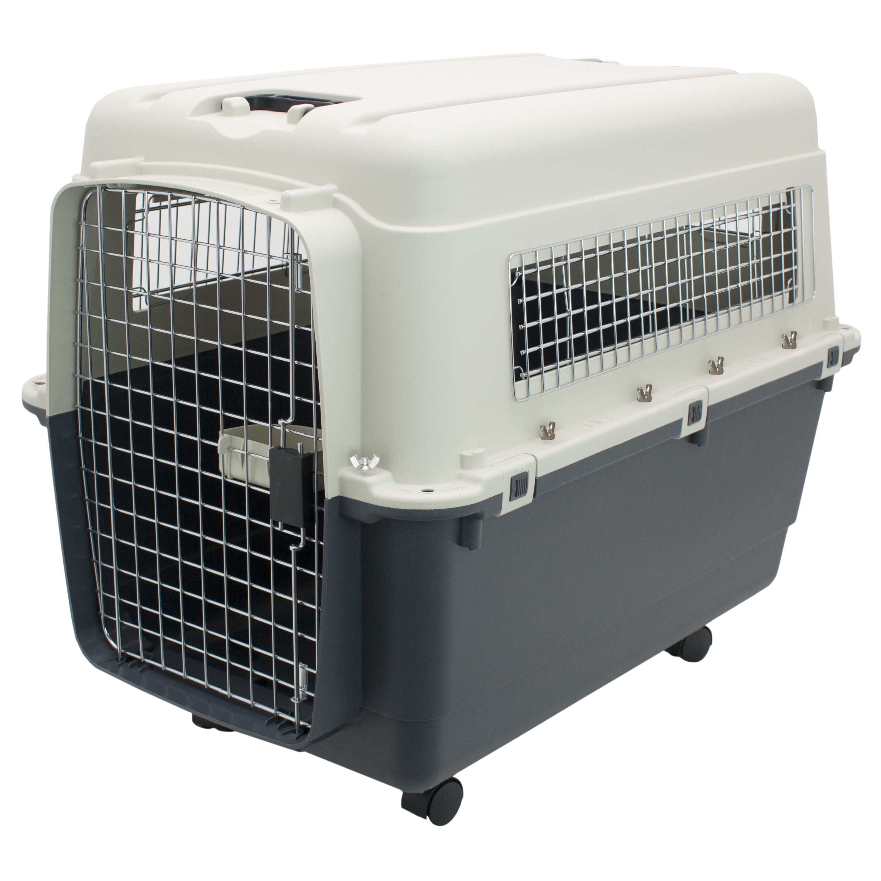 Kennels Direct Premium Plastic Dog Kennel and Travel Crate, X Large, with Sportpet Designs Waterproof 33" pet bed , X Large