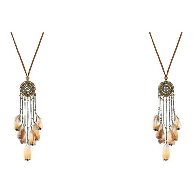 Guardurnaity Collar de aleación de plumas para hombre, cadena de suéter de arte decorativo, colgante de viaje para fiesta, joyería DIY, Tipo 1 2piezas