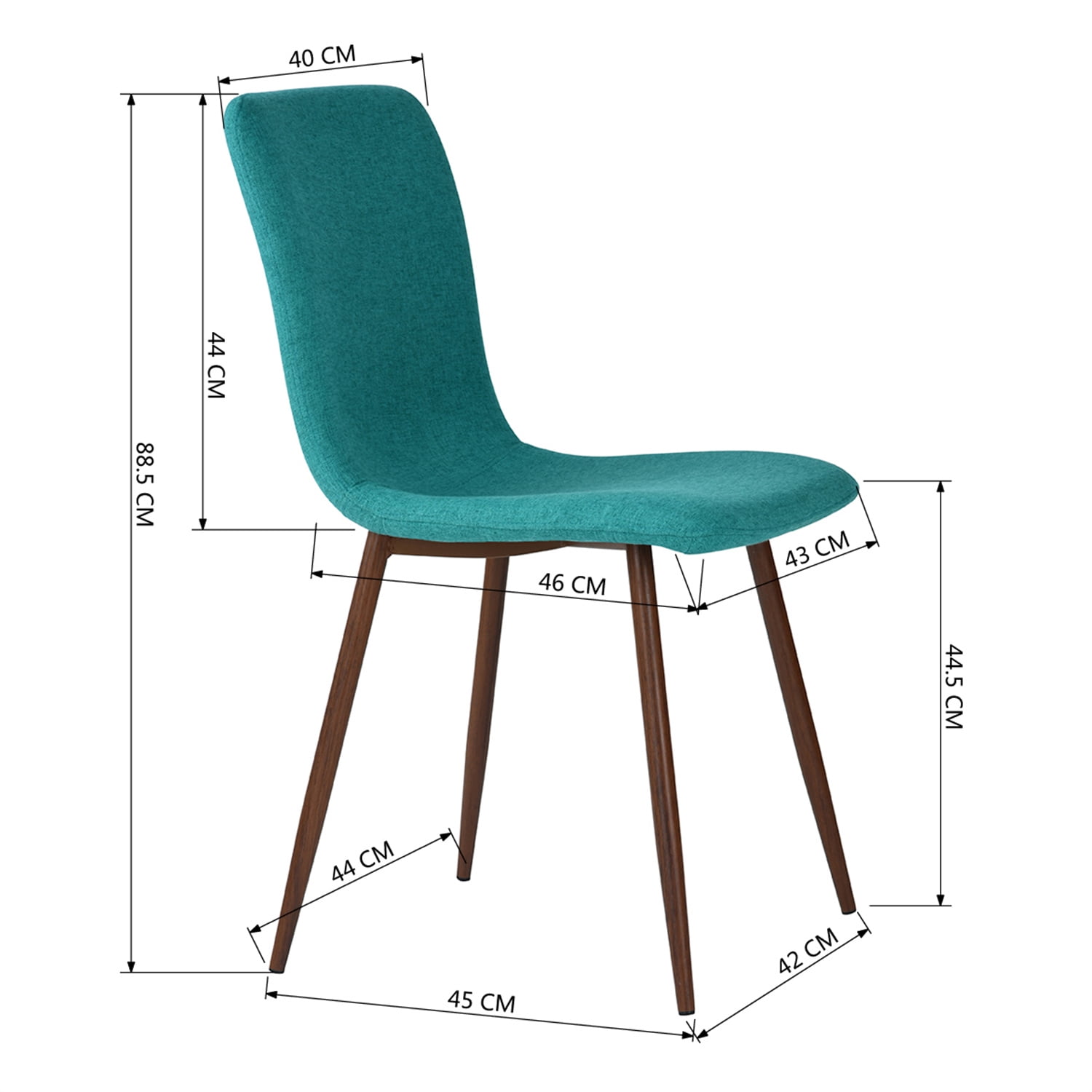 Kepooman Frech Style Dining Chair Upholstered Seat with Solid Wood Leg for Kitchen Dining Living Room and Office, Blue Kepooman Frech Style Dining Chair Upholstered Seat with Solid Wood Leg for Kitchen Dining Living Room and Office, Blue