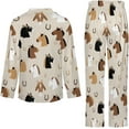 thumbnail image 6 of Top-kevin Women Long Sleeve Pajama Set Comfy Pjs Sets Horses Flowers Pattern 2 Piece Lounge Set, 6 of 12