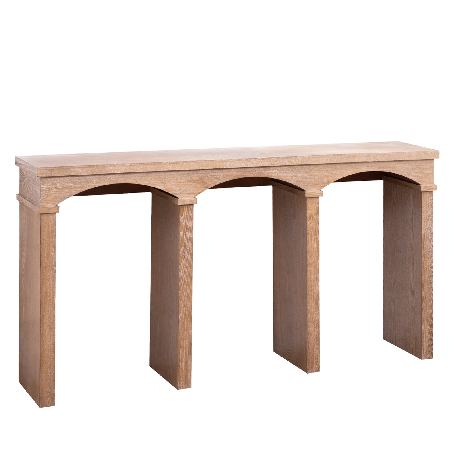 Rustic Archway Console Table 60 Inch Long Entryway Sofa Table with Decorative Arched Legs, Narrow Hallway Table for Small Spaces, Natural Wood Finish Foyer Table for Living Room