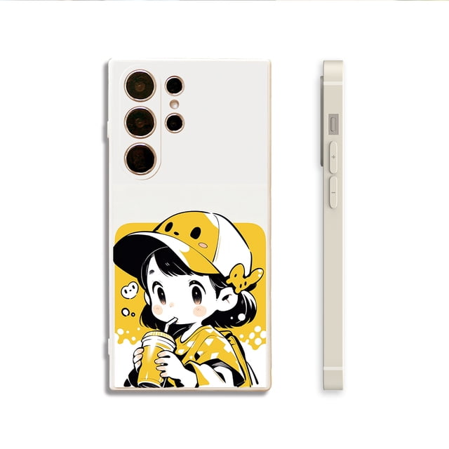 Mejora tu iPhone con esta elegante y flexible funda de goma TPU a prueba de golpes con un estampado creativo de dibujos animados.
