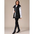 thumbnail image 3 of DARING DIVA Women's Puffer Vest Coat Hooded Zip Up Long Sleeveless Jacket XL Black, 3 of 6