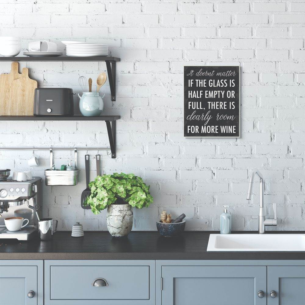 Stupell Industries More Wine Funny Family Black and White Word Design Wall Plaque by Daphne Polselli