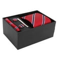 thumbnail image 3 of Corbata clásica de poliéster a rayas para hombre, fácil de combinar, duradera y para negocios., 3 of 14