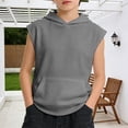 thumbnail image 2 of Kids Sleeveless Hooded Tank Top, Boys Girls Pocket Casual Sleeveless Sweatshirt, 2 of 8