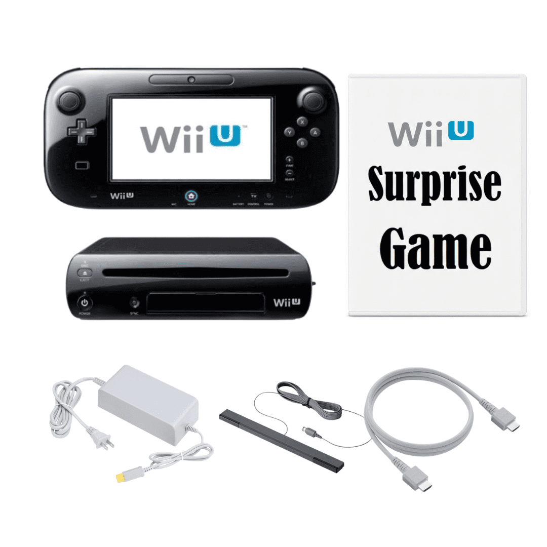 Nintendo Wii U Console 32GB Black with GamePad & Surprise Game
