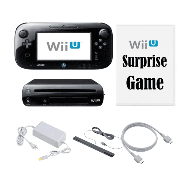 Nintendo Wii U Console 32GB Black with GamePad & Surprise Game (Refurbished)