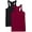 2PK-Black/Burgundy, variant on Women's & Plus Ribbed Cami Racerback Workout Cotton Tank Tops