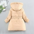 thumbnail image 4 of Girls' Long Winter Coats Warm Parka Lined Puffer Jacket Thicken Fleece Hooded Coat with Collar for Girls Beige 8-9 Years, 4 of 7
