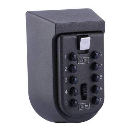 Key Safe Lock Box Wall Mounted 10-Digital Push Button Combination Key Safe Storage Security Lock Box for Indoors(Wall Mount Type)