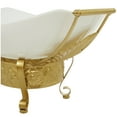 thumbnail image 4 of CosmoLiving by Cosmopolitan 24" x 11" White Glass Kitchen Serving Bowl with Gold Metal Scroll Stand, 1-Piece, 4 of 8