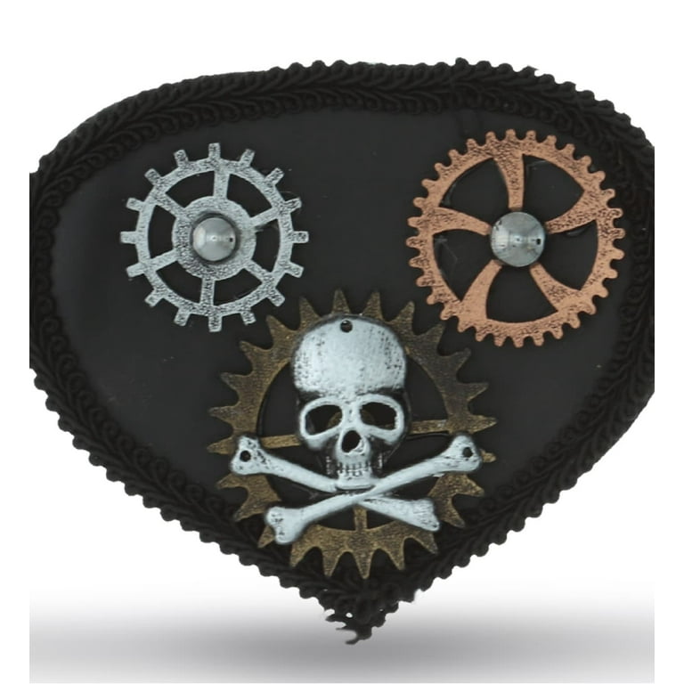 Attitude Studio Steampunk Pirate Eye Patch, Metallic Skull Attitude Studio Steampunk Pirate Eye Patch, Metallic Skull