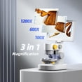 Digital Biological Microscope 1200X 9'' IPS Touchscreen 1080P Triple ...