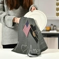 thumbnail image 2 of America Flag Cat Tea Towels Set of 1 Funny Kitchen Dish Cloth with Hanging Loop, 18"x28"Lint-Free Absorbent Towel for Kitchen Drying Wiping and Cleaning, 2 of 6