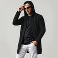 thumbnail image 2 of Fgnfyis Winter Jackets for Men Cardigan Sweater with Hood and High Neck Soft Warm Knit Pullover Mens Winter Coat Black XL, 2 of 4