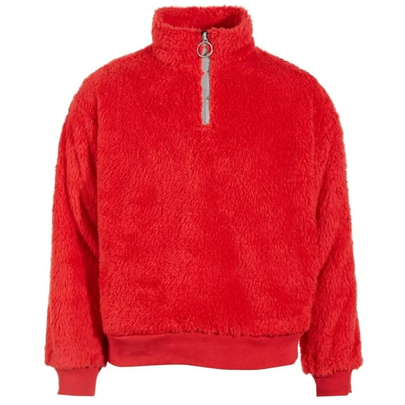 Ideology Big Girls Sherpa Quarter-Zip Pullover Red Size M (10/12) MSRP $45