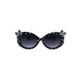 thumbnail image 2 of Girls Kid Size Polka Dot Bow Thick Plastic Oval Sunglasses Black, 2 of 4