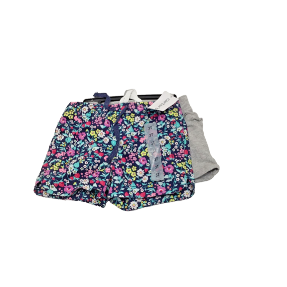 Carter's Baby Girl 2-Pack Shorts , Floral and Gray , 3T