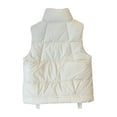 thumbnail image 4 of HOMBOM Womens Short Puffer Vest with Pockets Zipper Waistcoat Lightweight Winter Jackets Sleeveless White for Women Stand Collar, 4 of 4