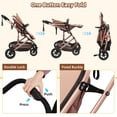 thumbnail image 6 of Vomeast Lightweight Stroller, Foldable Baby Stroller with Reversible Handle & One-Hand Fold for Travel, Khaki & Brown, 6 of 9