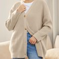 thumbnail image 3 of Women's Cardigan Sweater Oversized Button Lightweight V Neck Loose Outwear Open Front Knit Cardigan, 3 of 7