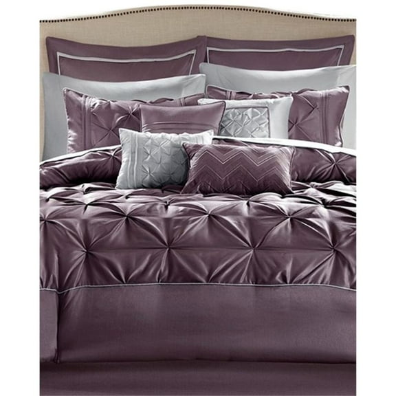 Pemberly Row Modern 24-Piece Polyester Comforter Set in Purple