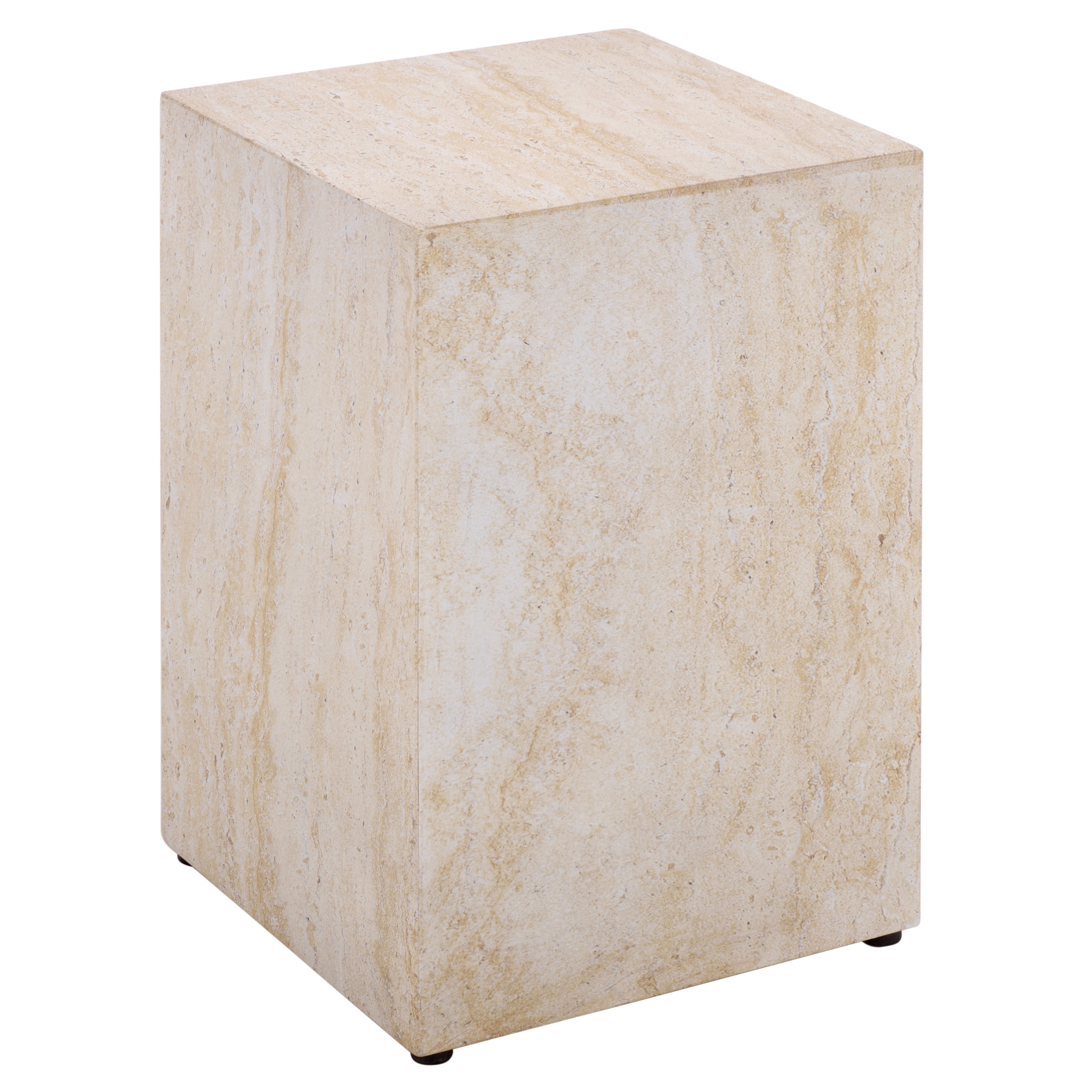 Safavieh Tina Cube Outdoor Polystone End Table, Travertine