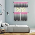 thumbnail image 6 of Pink Grey Kitchen Curtains Valances and Tiers Set of 3 Stripe Gradient Tier Curtains and Valance with Rod Pocket for Small Windows, 27.5"x24", 6 of 9