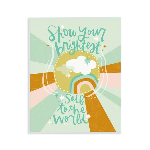 Stupell Industries Show Your Brightest Self Quotes and Sayings Painting Unframed Art Print Wall Art, 11 x 14