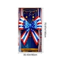 thumbnail image 3 of Patriotic American Flag Door Curtain Backdrop for 4th of July, Nylon Spandex Fabric Hanging Banner with Grommets and Rope, Independence Day Decorations for Front Door Wall Porch Photo Booth Party, 3 of 6
