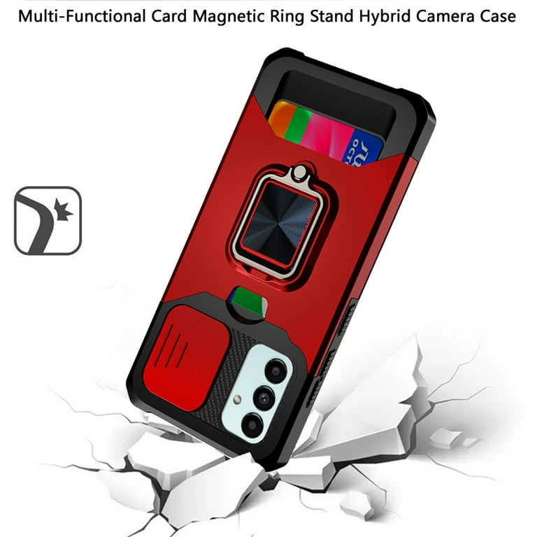 Frem nul computer For Samsung Galaxy A04s /A04E Wallet Case with Ring Stand & Slide Camera  Cover Credit Card Holder, Military Grade Hard Cover ,Xpm Phone Case [ Red ]  - Walmart.com