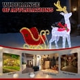 thumbnail image 4 of 5ft Lighted Christmas Reindeer & Sleigh Outdoor Yard Decoration Set with LED Lights, Red & White, 4 of 11