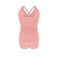 thumbnail image 7 of Xdegoge Women's Swim Romper with V-Neck and Shorts, Tummy Control, Pockets, Halter Neckline, One Piece Swimwear for Beach, Vacation, Resort Wear, 7 of 7