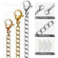 thumbnail image 3 of Rallonges de Collier, Chaîne de Collier en Acier Inoxydable Rallonges de Collier Or Argent pour Fabrication de Bijoux (15 Pcs), 3 of 7