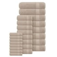 thumbnail image 3 of MyOwn Ultra Soft 24-Piece Towel Set - 100% Pure Ringspun Cotton, Contains 8 Oversized Bath Towels 27x54, 8 Hand Towels 16x28, 8 Wash Cloths 13x13 - Ideal for Everyday use, Hotel & Spa - Tan, 3 of 7