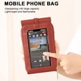 thumbnail image 4 of PU transparent touch-screen mobile phone bag new trend simple slung bag mobile phone handbag-red, 4 of 5