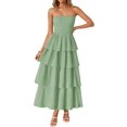 thumbnail image 1 of Vestido largo ZESICA Summer 2025 sin tirantes con hombros descubiertos para mujer, 1 of 9