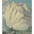 thumbnail image 2 of Anna Boberg 12x14 Black Ornate Wood Framed Double Matted Museum Art Print Titled: Snowy Mountains. Study from Lofoten (1930), 2 of 5