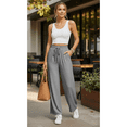 thumbnail image 5 of Women’s Casual Wide Leg Sweatpants Flowy Lounge Pants with Pockets Adjustable Tie Knot Elastic Waist Pajama Pants, 5 of 8