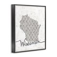 thumbnail image 2 of Stupell Industries Shabby Chic Wisconsin Patterned Grey US State Design Black Framed Giclee Art, 24 x 30, by Ziwei Li, 2 of 7