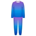 thumbnail image 4 of Maplenight Fleece Pajamas for Women Set Oversized Thermal Winter Sleepwear Long Sleeve Gradient Color Pjs and Joggers 2 Piece Lounge Sets, 4 of 6